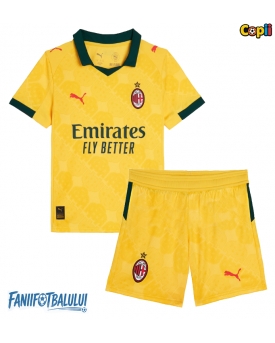AC Milan Echipament de Fotbal Replică 2025-26 Copii Treilea (+ Șorturi)